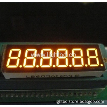 Common Anode Super Bright Amber 0.36 Inch 6 Digit 7 Segment Led Numeric Display 